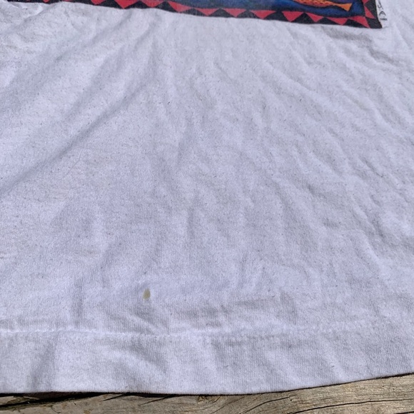 💚 Vintage 90s Fruit of the Loom White Tropical Short Sleeve Size XL Distressed - Picture 8 of 10